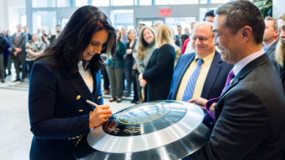 Tulsi Gabbard welcomed with 'real-life Captain America shield' at DNI office, social media reacts