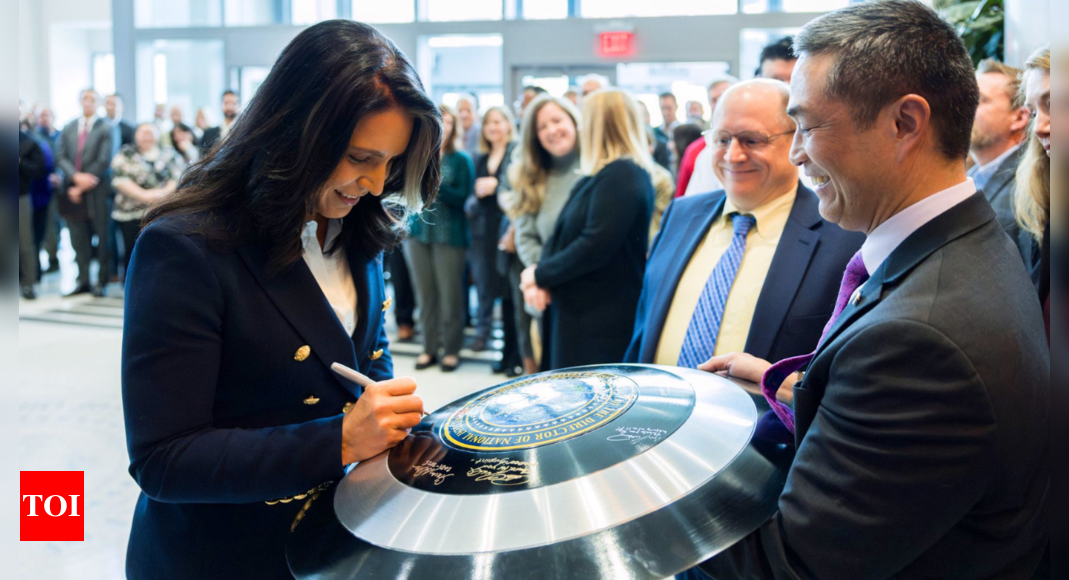 Tulsi Gabbard welcomed with ‘real-life Captain America shield’ at DNI office, social media reacts – The Times of India