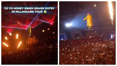 Yo Yo Honey Singh levitates on-stage for grand entry at Millionaire Tour - WATCH