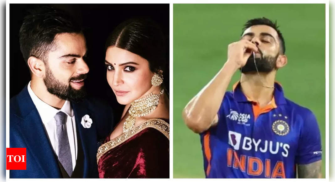 Anushka Sharma’s darling husband Virat Kohli kisses his wedding ring after scoring a winning century against Pakistan | – The Times of India