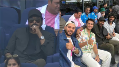 Chiranjeevi enjoys India vs Pakistan clash, spotted interacting with young cricketers Tilak Varma and Abhishek Sharma