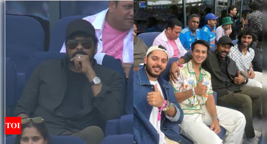 Chiranjeevi enjoys India vs Pakistan clash, spotted interacting with young cricketers Tilak Varma and Abhishek Sharma