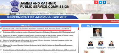 JKPSC prelims answer key 2025 released for GS paper 1 and 2: Direct link to download here