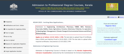 KEAM 2025 registration window opens: Direct link to apply here for MBBS, BTech and other courses