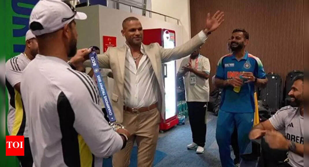 Watch: ‘Mr ICC’ Shikhar Dhawan presents best fielder award in Indian dressing room, and it’s not Virat Kohli | Cricket News – The Times of India