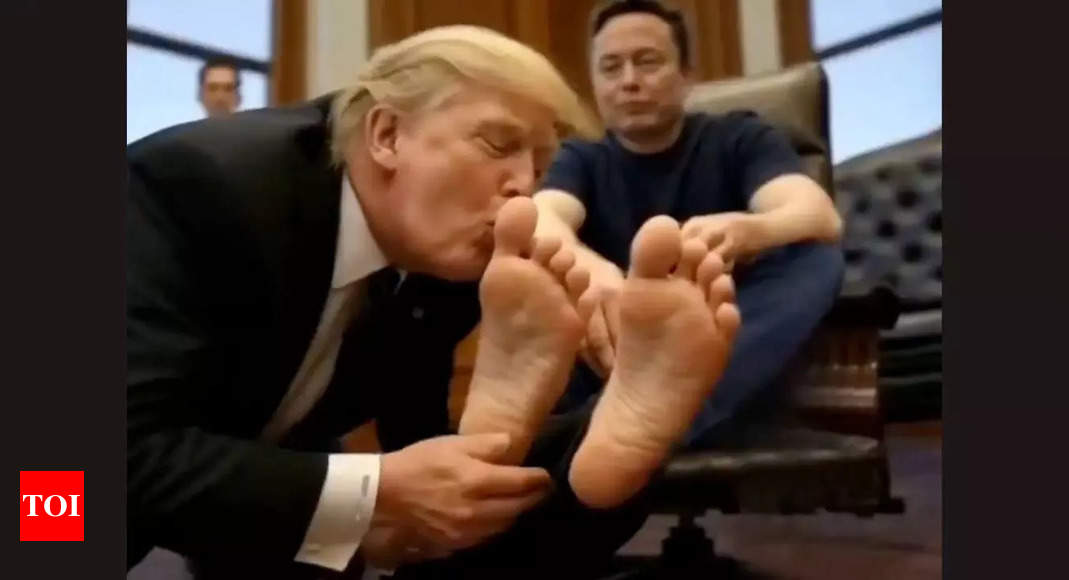 ‘LONG LIVE THE REAL KING’: Hackers play AI video of Donald Trump kissing Elon Musk’s feet on HUD cafeteria screens