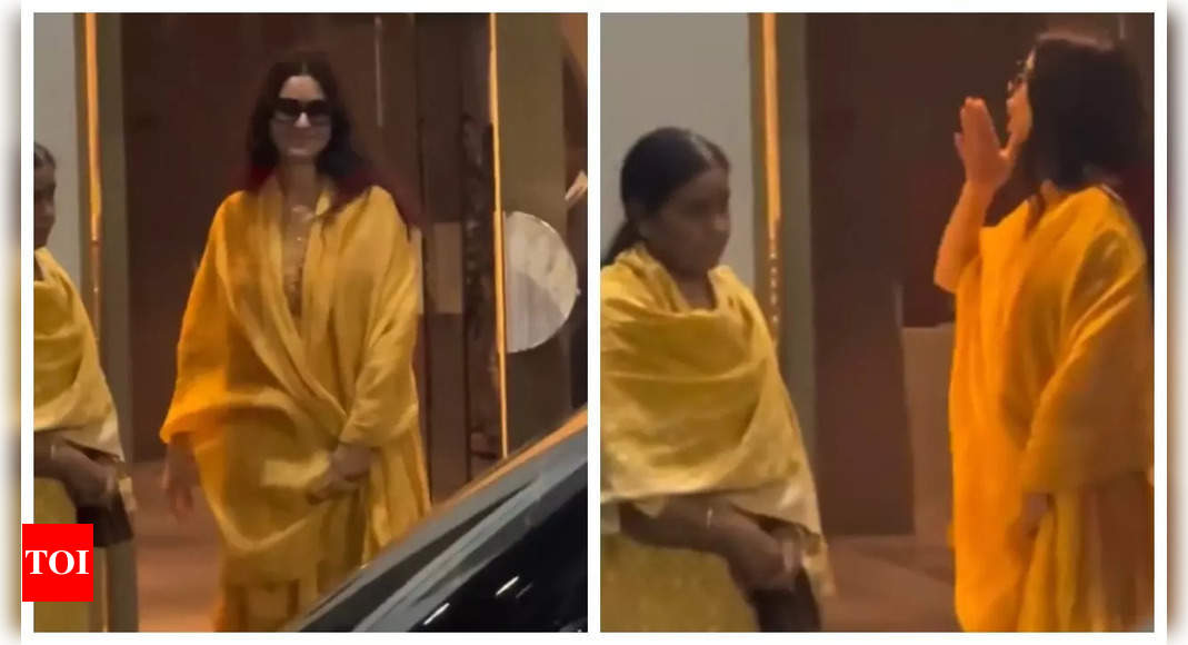 Katrina Kaif returns home with mother-in-law Veena Kaushal after performing Ganga aarti at Maha Kumbh