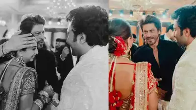 Shah Rukh Khan Hugs Aadar Jain and Alekha Advani as He Attends Their Wedding with Gauri Khan, BLESSES The Couple - PicS Inside