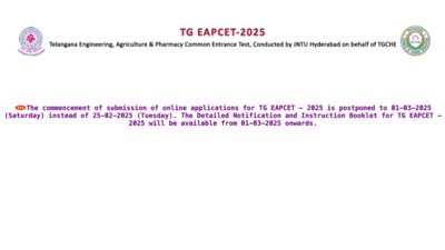 TS EAPCET 2025 registration postponed: Check important dates and key details here – The Times of India