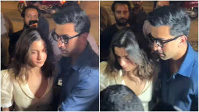 Ranbir Kapoor protects Alia Bhatt from fan's aggressive behaviour; netizens say ‘celebrities are not public property’