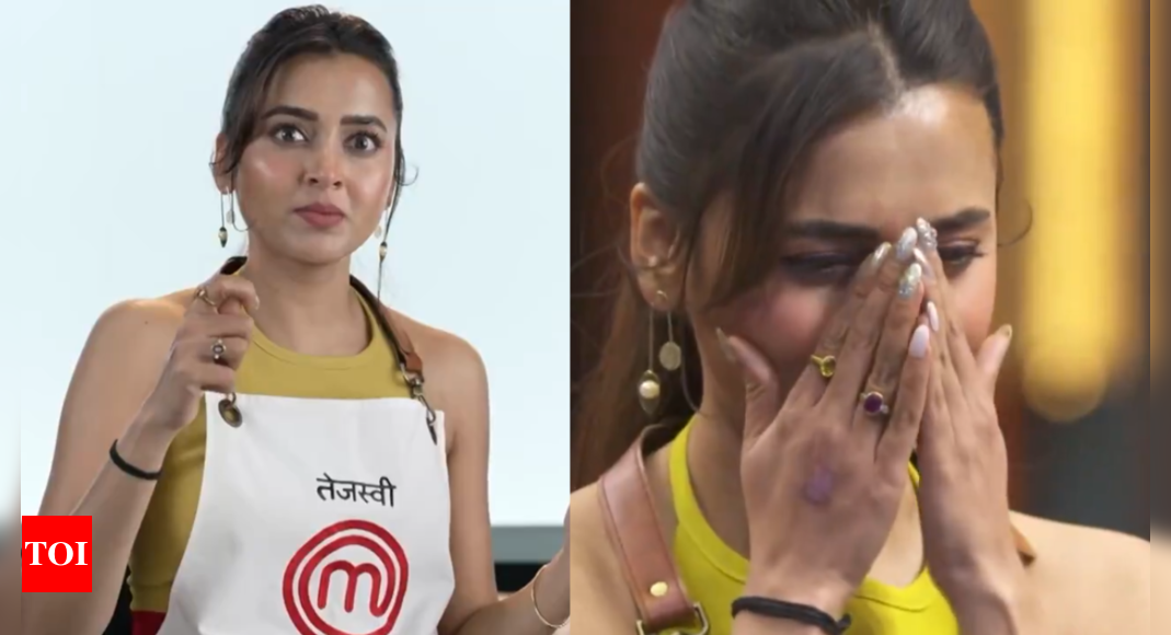 Celebrity MasterChef: Tejasswi Prakash breaks down in tears as Ranveer Brar gives her first spoon tap; says 'Karan bolta tha uski bhookh mein aur zyada na kar baithe'