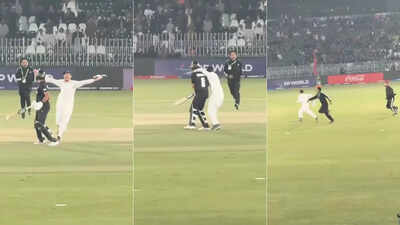 Champions Trophy: Pitch invader, who hugged Rachin Ravindra, arrested and banned from all Pakistan venues