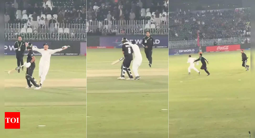 Pitch invader, who hugged Rachin, arrested and banned in Pakistan