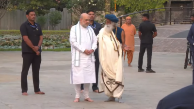  Home minister Amit Shah attends Maha Shivratri celebrations at Sadhguru's Isha Foundation in Coimbatore