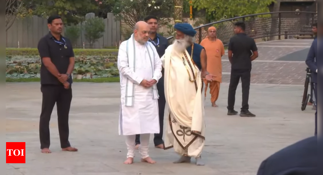 Watch: Home minister Amit Shah attends Maha Shivratri celebrations at Sadhguru's Isha Foundation in Coimbatore