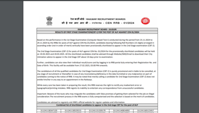 RRB ALP result 2025 released for a few regions: Check details and direct link to download scorecards here