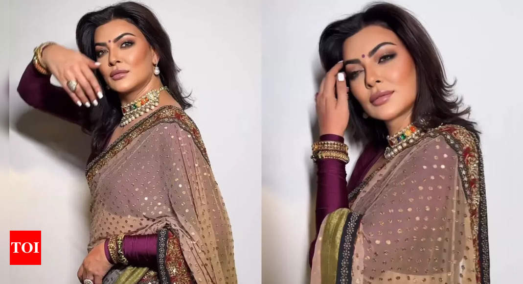 Sushmita Sen stuns in sequin-embellished saree at family wedding