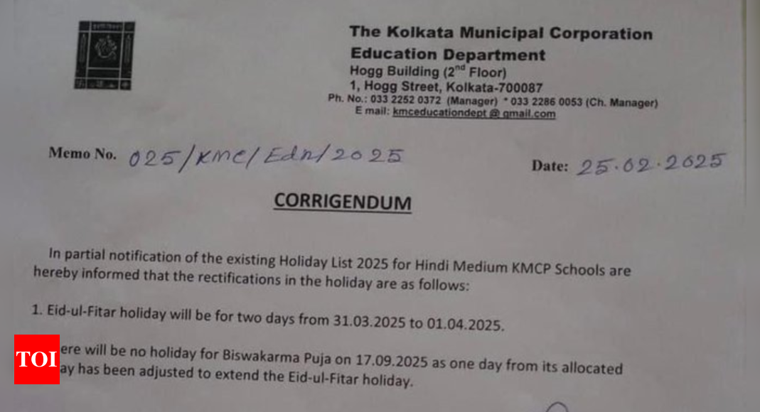 Kolkata Municipal Corporation drops Vishwakarma Puja, extends Eid break; BJP cries 'appeasement'