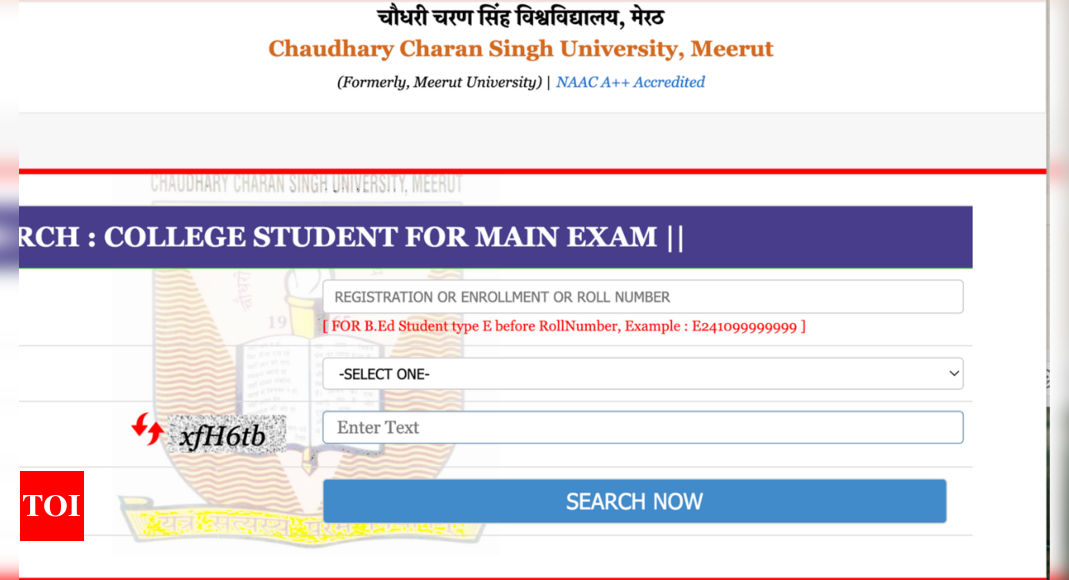 CCSU BEd 2025 exam form submission begins: Check direct link, important dates and other details - The Times of India