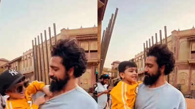 Vicky Kaushal’s fun moment with junior Chhaava, Fan says, "he'll be great father"