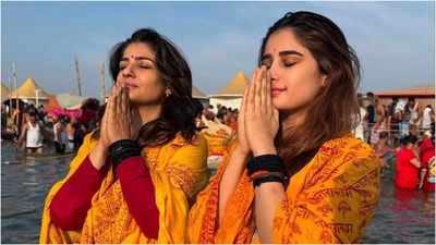 Raveena Tandon and daughter Rasha Thadani share unseen devotional moments from their Maha Kumbh Mela trip