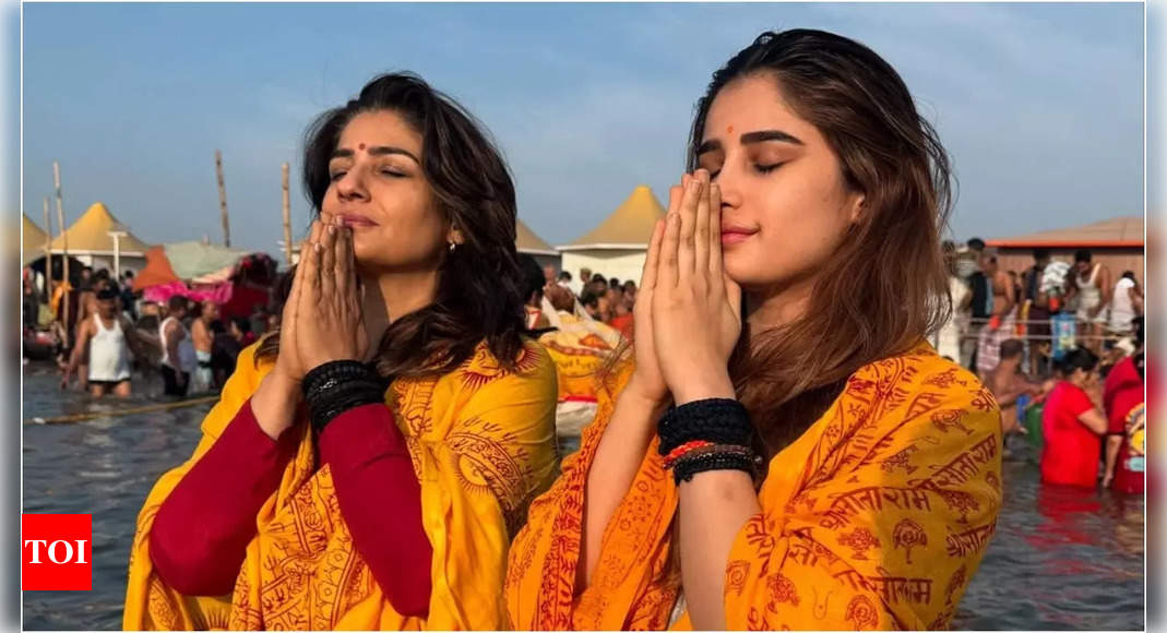 Raveena Tandon and daughter Rasha Thadani share unseen devotional moments from their Maha Kumbh Mela trip