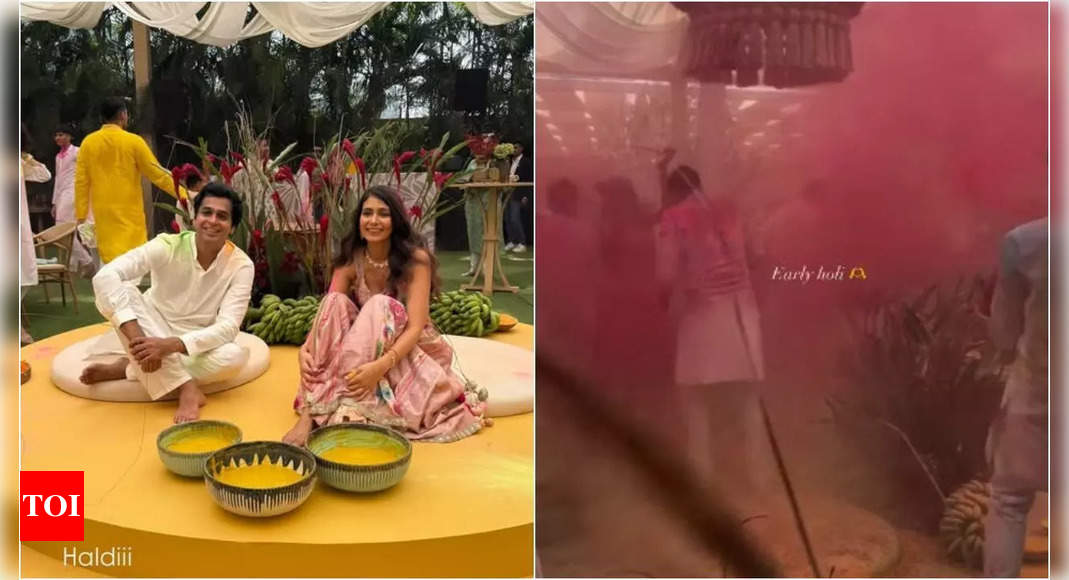 Ashutosh Gowariker's son Konark Gowariker and Niyati Kanakia's wedding festivities begin with haldi, dance and early Holi bash