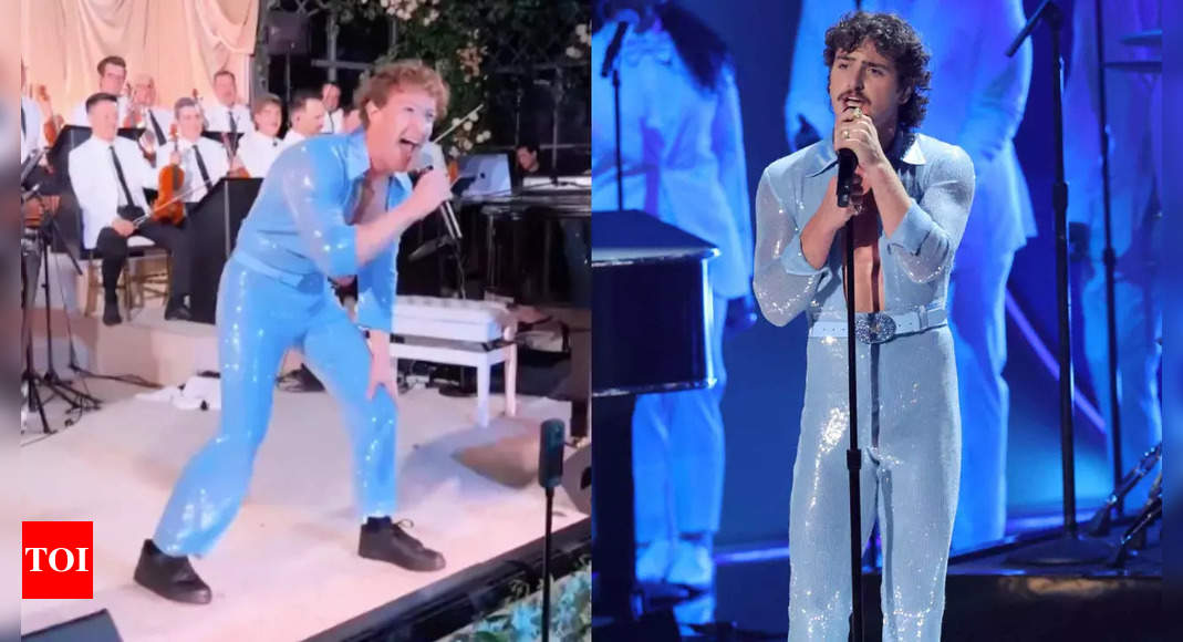 Mark Zuckerberg dons Benson Boone's iconic blue jumpsuit for Priscilla Chan’s birthday surprise