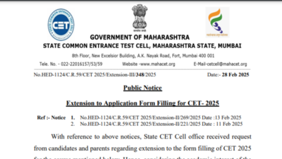 MH CET LLB 5 year and LLB 3 year 2025 registration deadline extended, check notice here – The Times of India