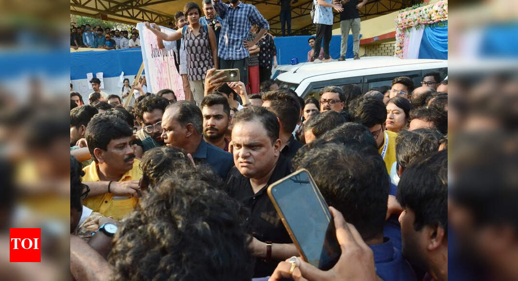 Violence erupts at Jadavpur University as protesting students attack Bengal education minister Bratya Basu - The Times of India