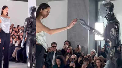 Is technology replacing models? Model Yasmin Wijnaldum's jaw-dropping runway moment with a robot