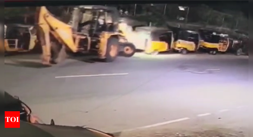 17-year-old boy operates excavator, damages vehicles in Madurai