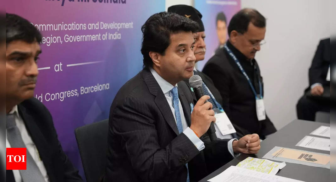 Telecom minister Jyotiraditya Scindia unveils India Mobile Congress 2025 at MWC Barcelona