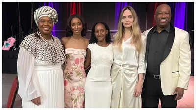 Angelina Jolie cheers for daughter Zahara as she speaks on 'period poverty' - WATCH