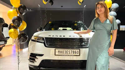 Sana Raees Khan with her new Range Rover