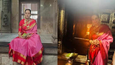 Kangana Ranaut seeks blessings at Shri Durgaparameshwari and Shri Hale Mariamma temples