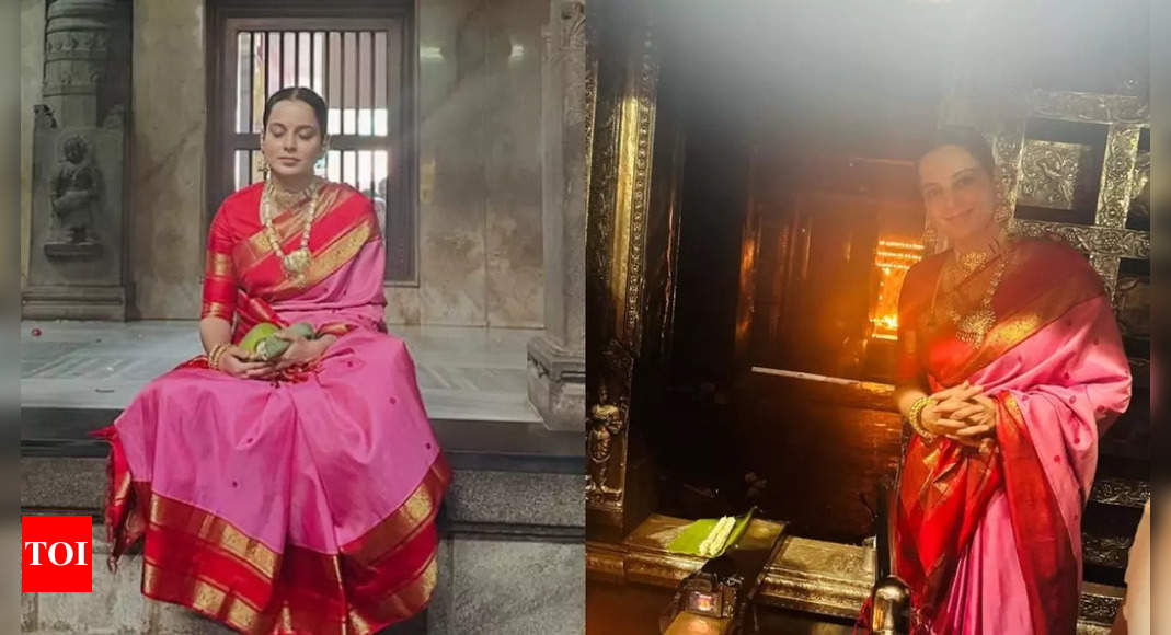 Kangana Ranaut seeks blessings at Shri Durgaparameshwari and Shri Hale Mariamma temples