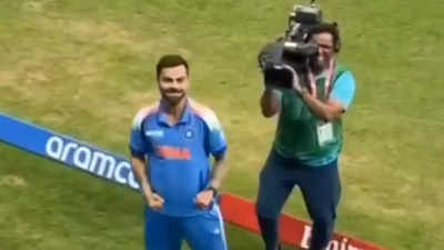 WATCH: Virat Kohli's million-dollar expression looking at Anushka in the stands after India's win in Champions Trophy semis