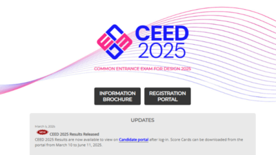 CEED 2025 result declared: Check direct link here – The Times of India