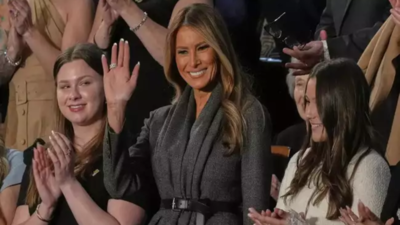 ‘There she is!’: Trump beams as he spots Melania in the crowd during Congress speech; watch video