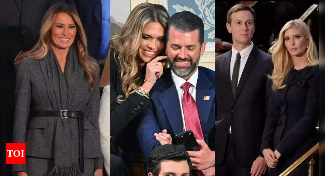 Which Trump family members attended the President's address to Congress and what they wore