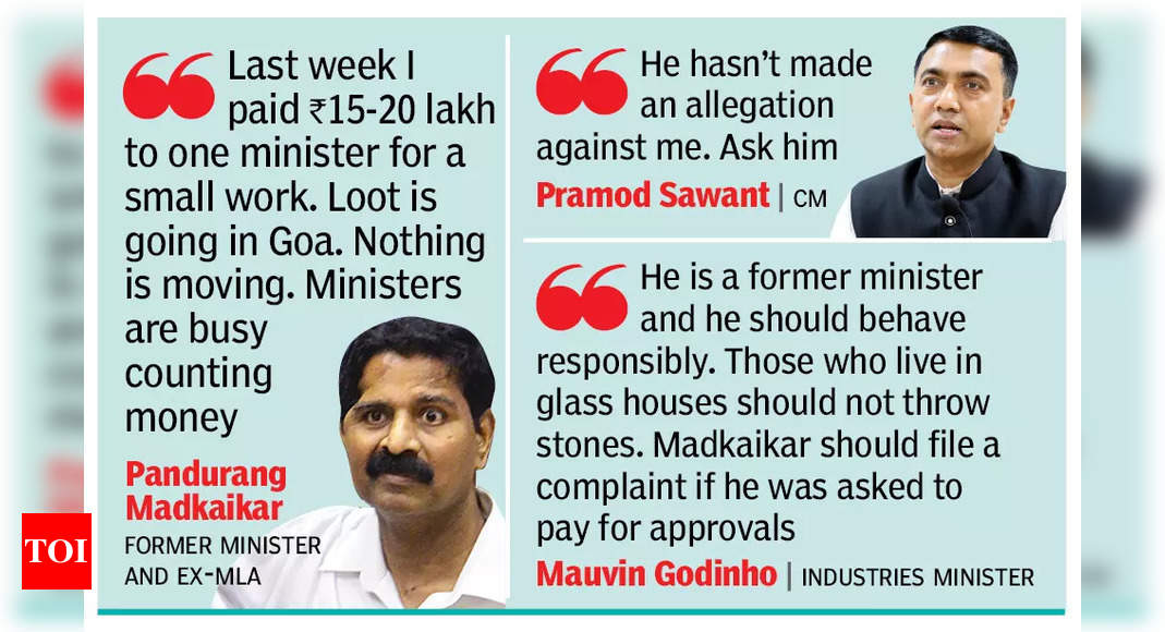 Ex-BJP minister says Goa govt runs on bribe, CM Sawant says not me