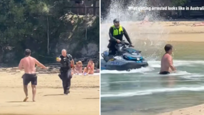 ‘Like an action movie’: Man evades cops in bizarre 3-hour water chase before dramatic Gold Coast arrest, internet in shock