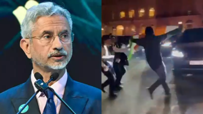 Khalistani extremists heckle, attempt to attack EAM Jaishankar in London; man tears Indian flag