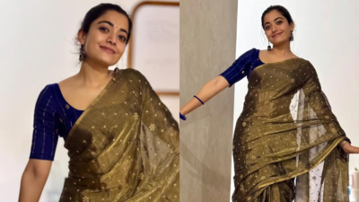 Rashmika Mandanna reminisces college days with a last-minute saree look
