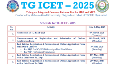 TG ICET 2025 registration begins on March 10: Check important dates, other details here