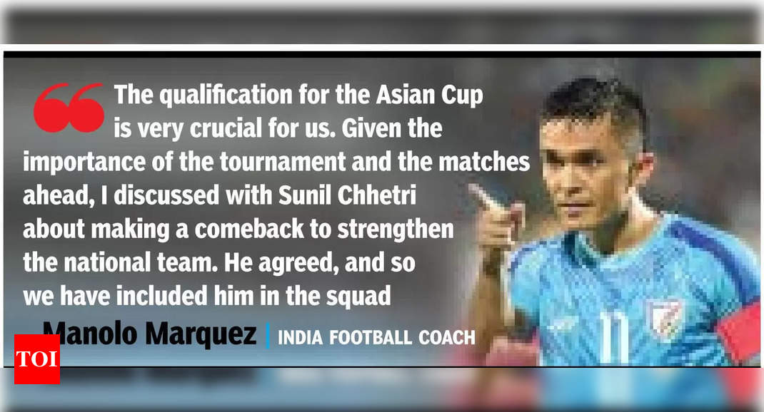 Chhetri coaxed out of retirement to help India qualify for Asian Cup