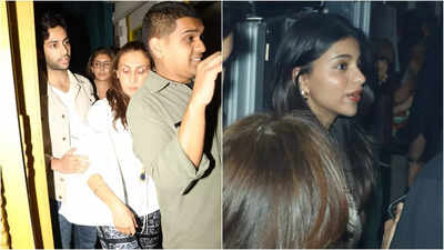 Suhana Khan, Agastya Nanda and Shweta Bachchan Nanda spotted dining together in Mumbai