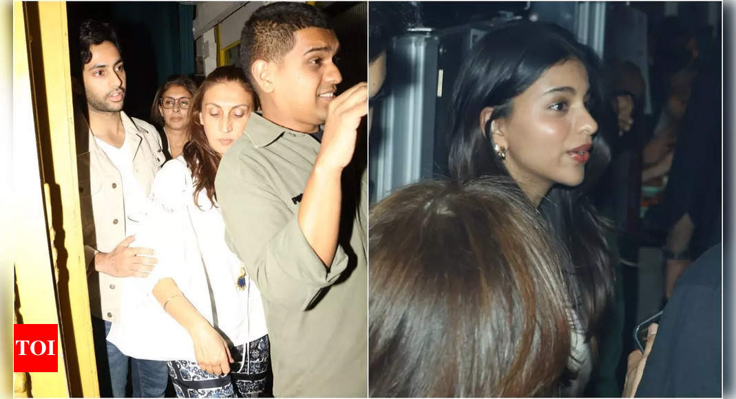 Suhana Khan, Agastya Nanda and Shweta Bachchan Nanda spotted dining together in Mumbai