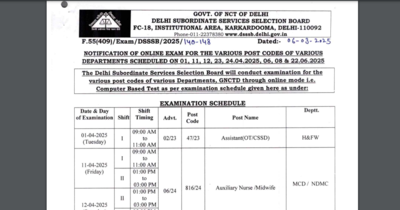 DSSSB विभिन्न पदों के लिए परीक्षा अनुसूची जारी करता है: यहां महत्वपूर्ण तिथियों की जाँच करें